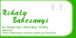 mihaly babcsanyi business card