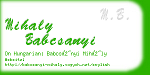 mihaly babcsanyi business card